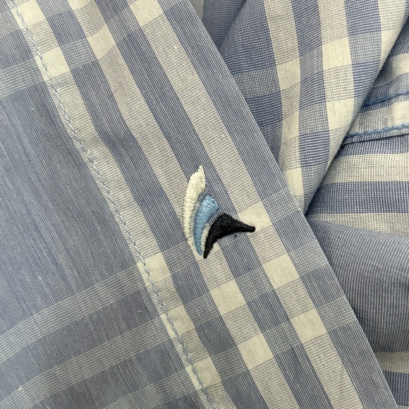 Tailor Vintage Performance Button Down Shirt Men's Large Blue Palid Long Sleeve - Picture 4 of 10